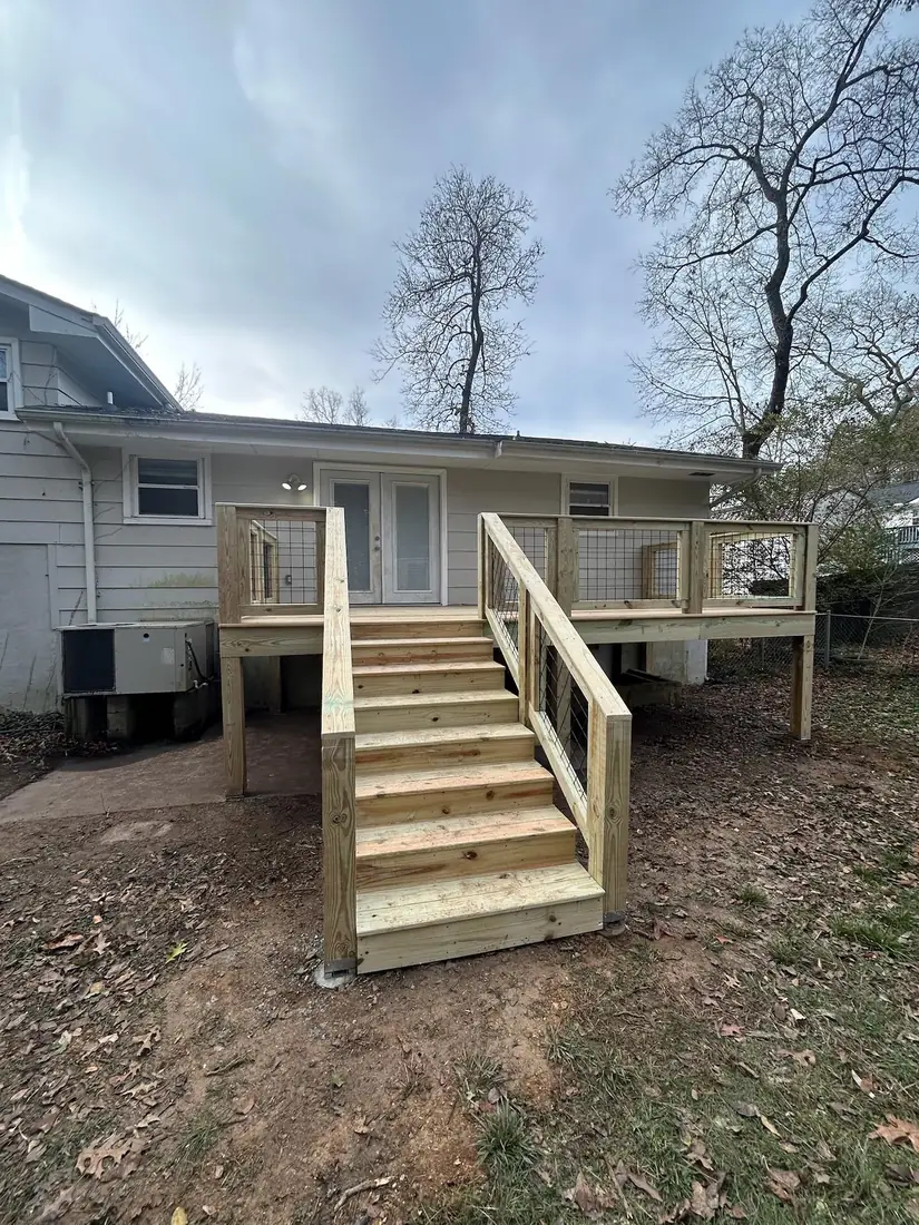 New deck and stair system on a home
